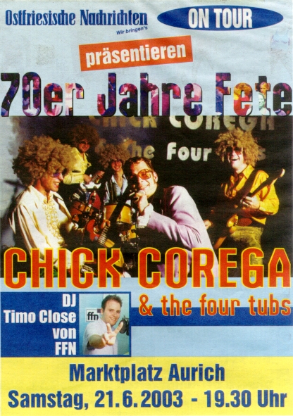 70er Jahre Fete mit Chick Corega and the four tubs 21. Juni 2003